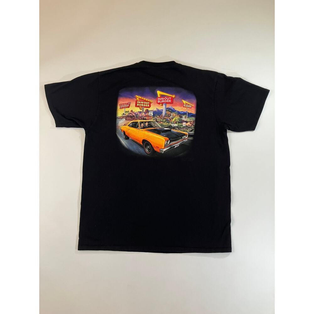 In-N-Out Burger Men's XL Black California Route 66 Classic Car Graphic Tee USA